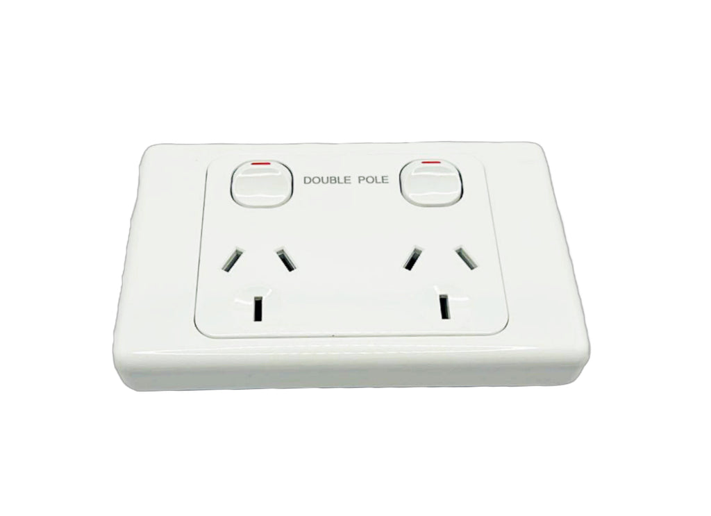 White Double Pole Double Plug Point