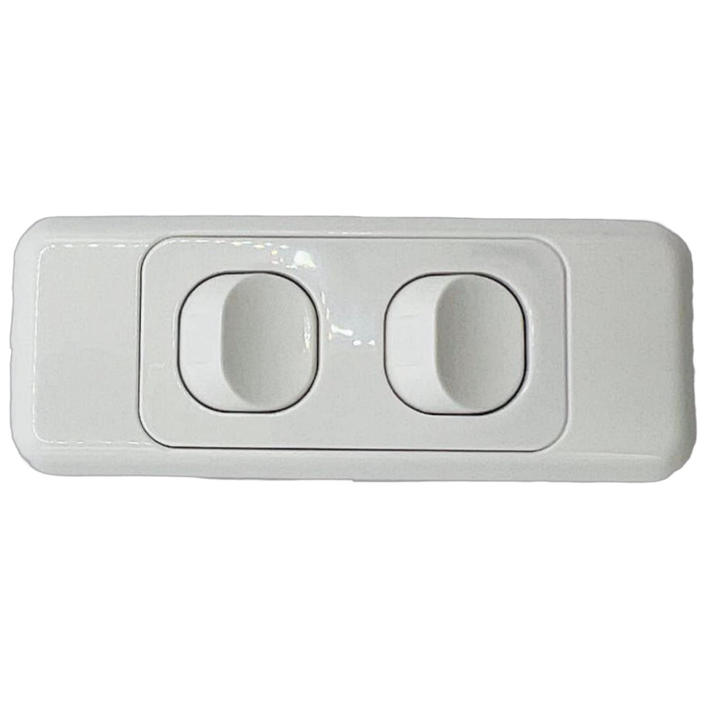 2 Gang Architrave Switch White - 2 Pack