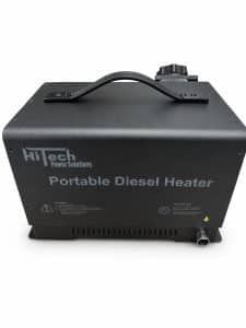 HiTech portable diesel heater with carry handle and exhaust outlet